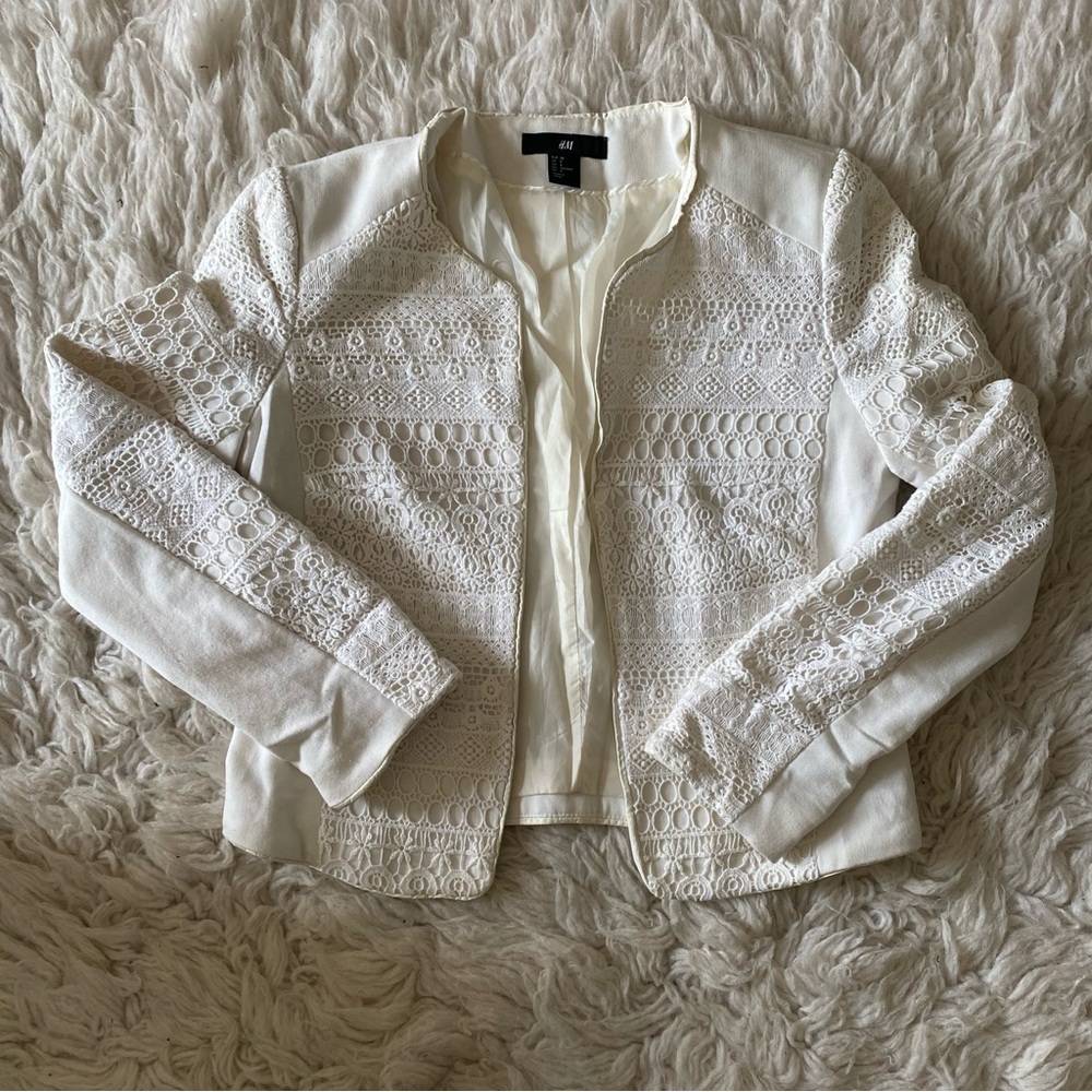 White Laced Blazer
